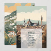 イタリエレガントアルフィレンスデスティネーションホテルブライダルシャワー 招待状 (正面/裏面)