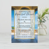 イタリエレガントアルブルーグリーン金ゴールドリハーサルディナー 招待状 (スタンド正面)