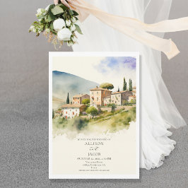 イタリエレガントア景観目的地の結婚式 招待状