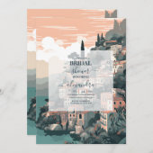イタリエレガントカプリデスティネーションブライダルシャワー 招待状 (正面/裏面)