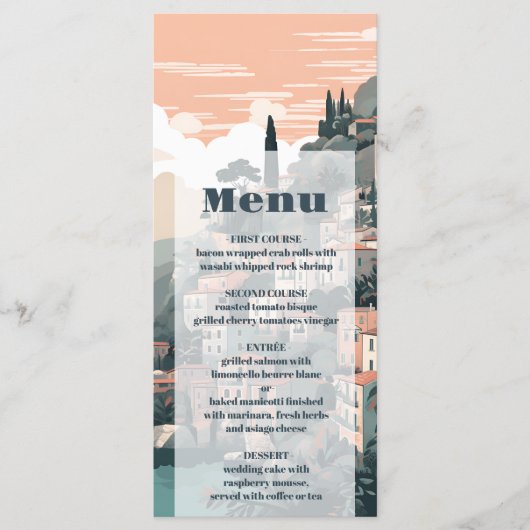 イタリエレガントカプリ行き先結婚式 メニュー (正面)