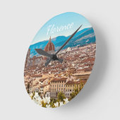 イタリカスタマイズア・フィレンツェ写真 ラウンド壁時計 (傾斜)