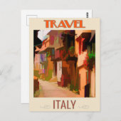 イタリカラフルアハウスヴィンテージトラベルハガキ ポストカード (正面/裏面)