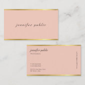 イタリックモダンフォントエレガントカラー金ゴールドプロフェッショナル 名刺 (正面/裏面)