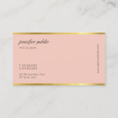 イタリックモダンフォントエレガントカラー金ゴールドプロフェッショナル 名刺 (裏面)