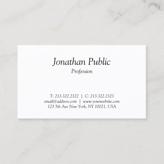 イタリック文字デザインエレガントプロフェッショナルシンプル 名刺 (正面)