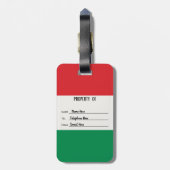 イタリパーソナライズされたアの荷札の国旗 ラゲッジタグ (裏面縦)
