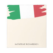 イタリパーソナライズされたアイタリアン国旗 ノートパッド (正面)