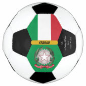 イタリパーソナライズされたア，国旗，サッカーの写真 サッカーボール (正面)