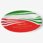 イタリモダンア国旗のブライダルシャワー ペーパープレート (アングル)