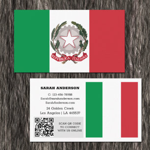イタリモダンア、名刺、フライタリアング/QRコード 名刺