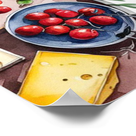 イタリモダンイタリアンア食品の赤ちゃんシャワー歓迎サイン ポスター (角)