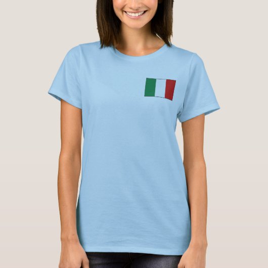 イタリー国旗+地図Tシャツ Tシャツ (正面)