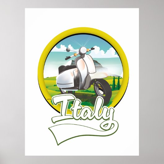 イタリー スクーター 旅行 ロゴ ポスター (正面)