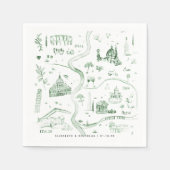 イタリ図解入りの、写真付きのアのスケッチマップ | 結婚s スタンダードカクテルナプキン (正面)