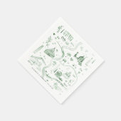 イタリ図解入りの、写真付きのアのスケッチマップ | 結婚s スタンダードカクテルナプキン (角)