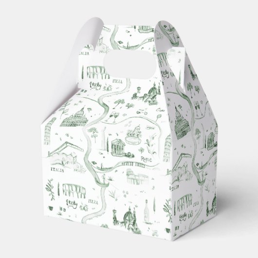 イタリ図解入りの、写真付きのアのスケッチマップ | 結婚s フェイバーボックス (裏面サイド)