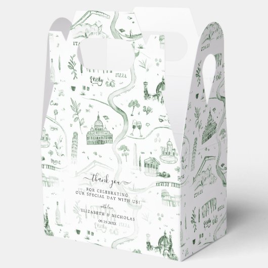 イタリ図解入りの、写真付きのアのスケッチマップ | 結婚s フェイバーボックス (オープン)