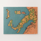 イタリ図解入りの、写真付きのアの地図 ジグソーパズル (横)