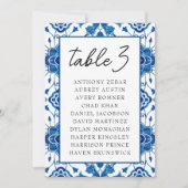 イタリ地中海のアの青い表の座席表カード 招待状 (正面)