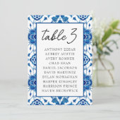イタリ地中海のアの青い表の座席表カード 招待状 (スタンド正面)