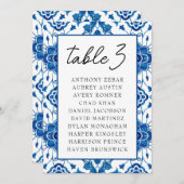 イタリ地中海のアの青い表の座席表カード 招待状 (正面/裏面)