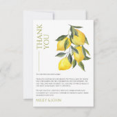 イタリ地中海のアギリシャ鮮やかレモン サンキューカード (正面)