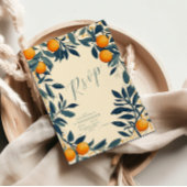 イタリ地中海のアギリシャ鮮やかレモ結婚ン 出欠カード