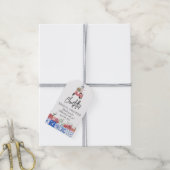 イタリ地中海のアフローラピンクブライダルシャワー ギフトタグ (より糸付き)