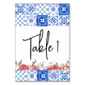イタリ地中海のアフローラピンクブライダルシャワー テーブルナンバー (裏面)