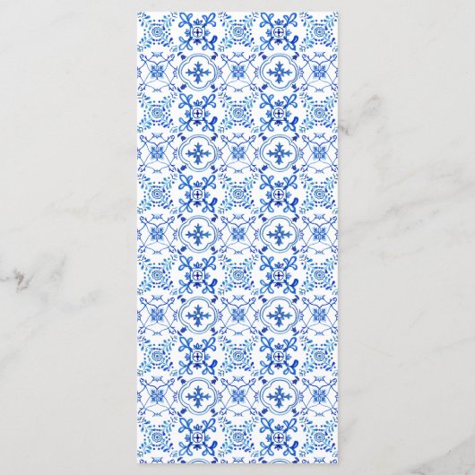 イタリ地中海のアフローラピンクブライダルシャワー メニュー (裏面)