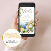 イタリ地中海のアポジターノイタリアンブライダルシャワー 招待状