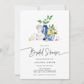 イタリ地中海のアルタイルレモンブライダルシャワー 招待状 (正面)