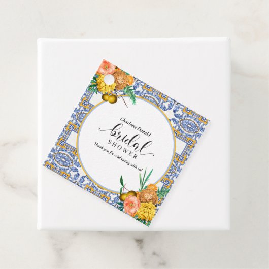 イタリ地中海のアルブルータイルブライダルシャワー フェイバータグ (インサイチュ)