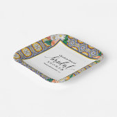 イタリ地中海のアルブルータイルブライダルシャワー ペーパープレート (傾斜あり)