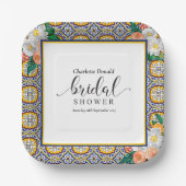 イタリ地中海のアルブルータイルブライダルシャワー ペーパープレート (正面)