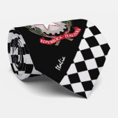 イタリ市松模様にアタイイタリアン国旗のファッション ネクタイ (ロール)