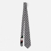 イタリ市松模様にアタイイタリアン国旗のファッション ネクタイ (裏面)