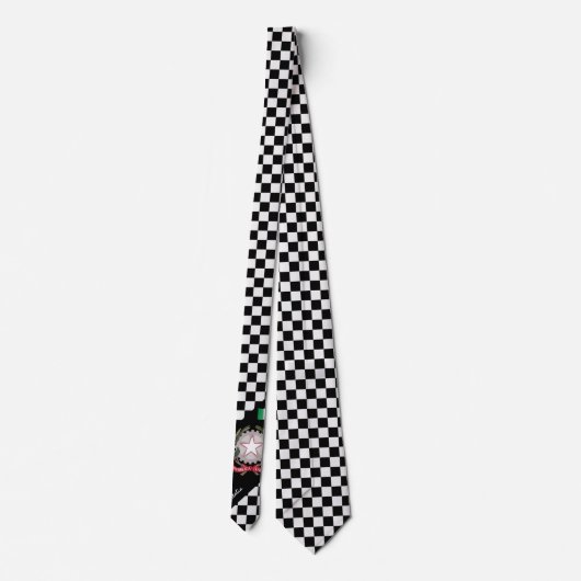イタリ市松模様にアタイイタリアン国旗のファッション ネクタイ (裏面)