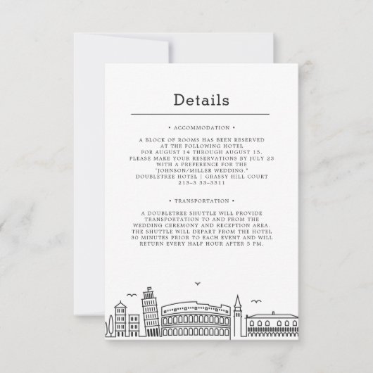 イタリ結婚ア |ゲスト詳細 招待状 (正面)