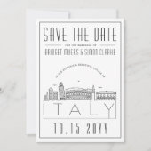 イタリ結婚ア |スタイル設定されたスカイライン日付を保存 招待状 (正面)