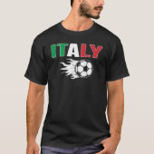 イタリ誇りを持ったアのサッカーファンのジャージイタリアンー国旗Footba Tシャツ (正面)