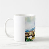 イタリ魅力的アの水絵を描色のフローレンス コーヒーマグカップ (左)