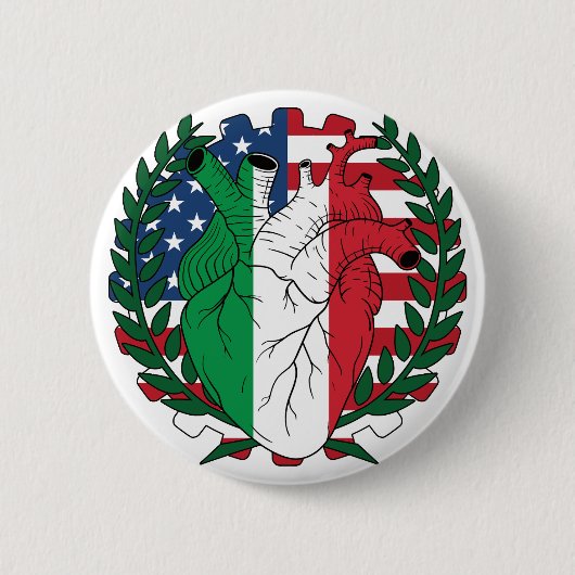 イタロアメリカ合衆国統一された州イタリアンイタリア 缶バッジ (正面)