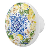 イタ地中海のリアのシチリア色のタイルとレモン セラミックノブ (右)