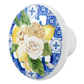 イタ地中海のリアシシリア青瓦とレモン  セラミックノブ (右)