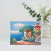 イタ絵画リアの海辺の別荘 ポストカード (スタンド正面)