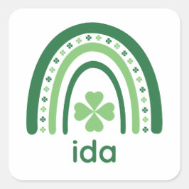 イダネームクローバーボホーレインボー スクエアシール