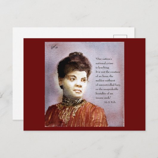 イダBウェルズ&引用文ウォーターカラー絵画ズ ポストカード (正面/裏面)