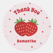 イチゴありがとうごステッカー ラウンドシール (正面)